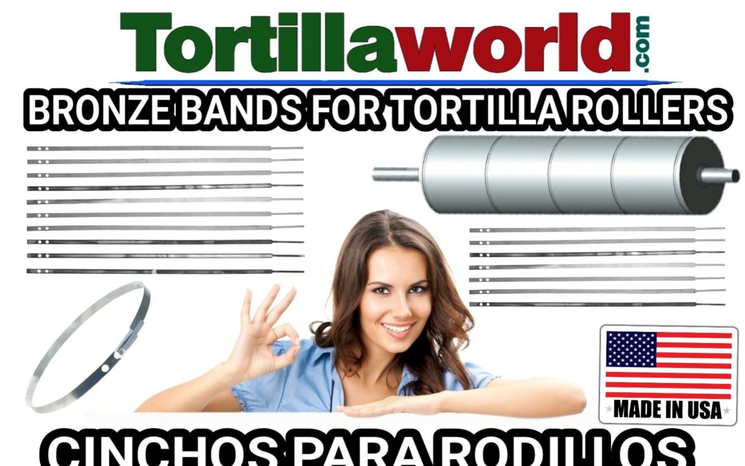 Replacement bronze bands for corn tortilla rollers for sale. ( Cinchos para tortilladoras )