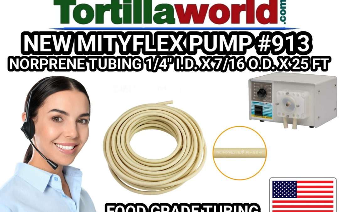 25 ft. ¼” I.D. X 7/16″ O.D. Norprene tubing for MityFlex #913 pump for sale.