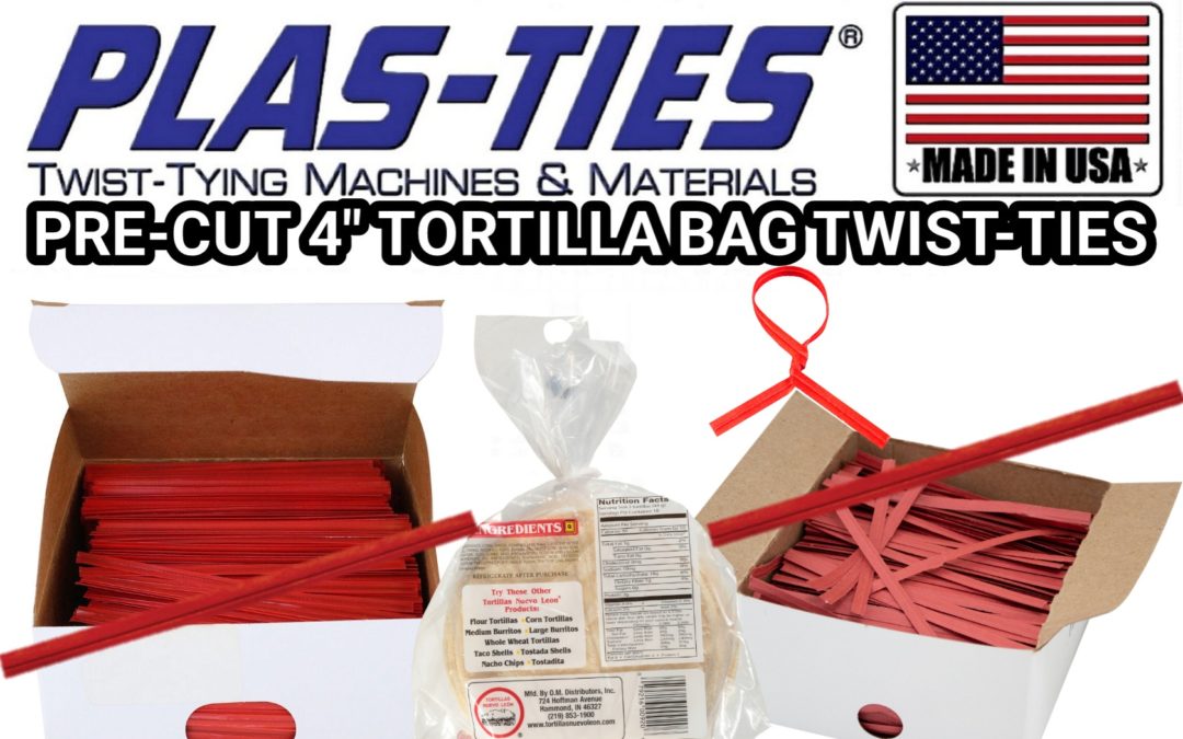 Tortilla bag pre-cut 4″ twist-ties for sale