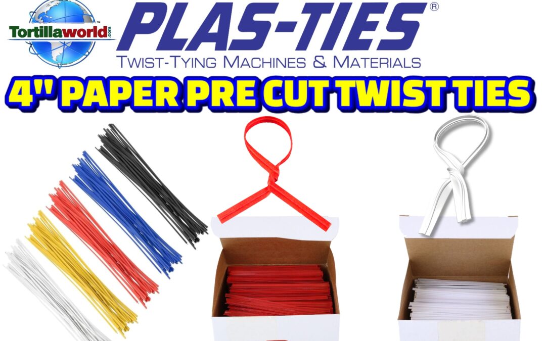 Tortilla bag pre-cut 4″ twist-ties for sale