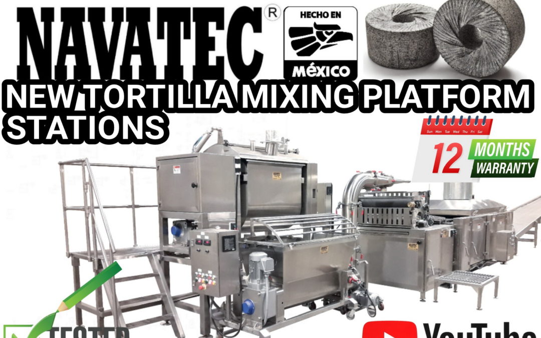 Navatec® mezzanine platform tortilla mixing station for sale.