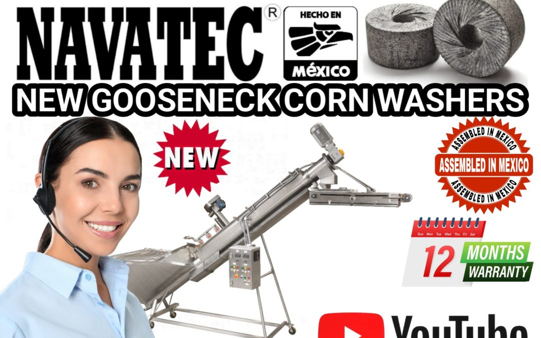 Navatec® Gooseneck (low-boy) corn washers for sale.