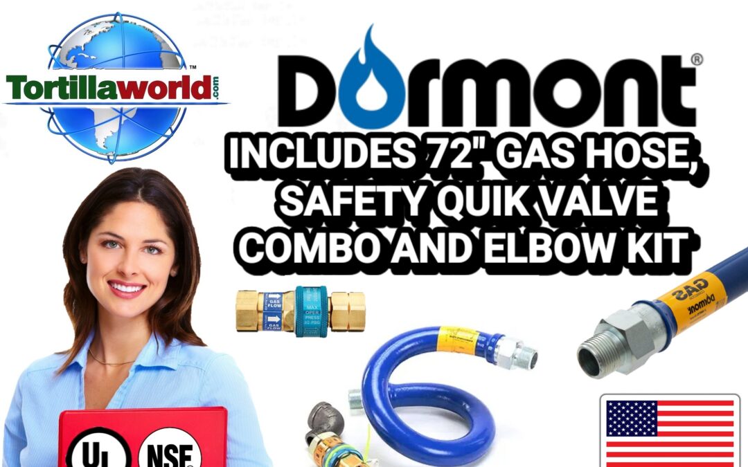 72″ commercial 1″ gas hose safety quik valve combo & elbow kit for sale