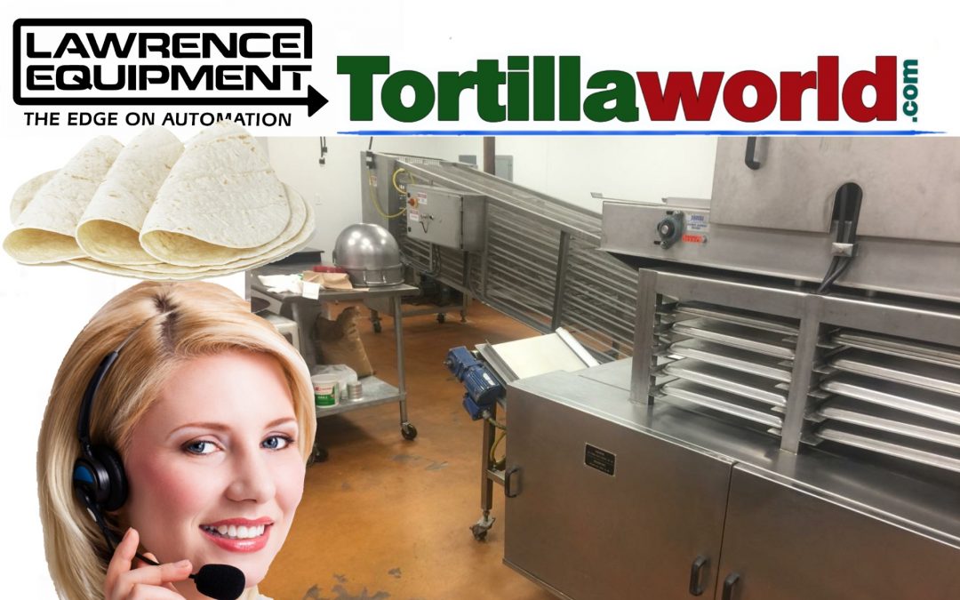 Used Lawrence micro flour tortilla line for sale.