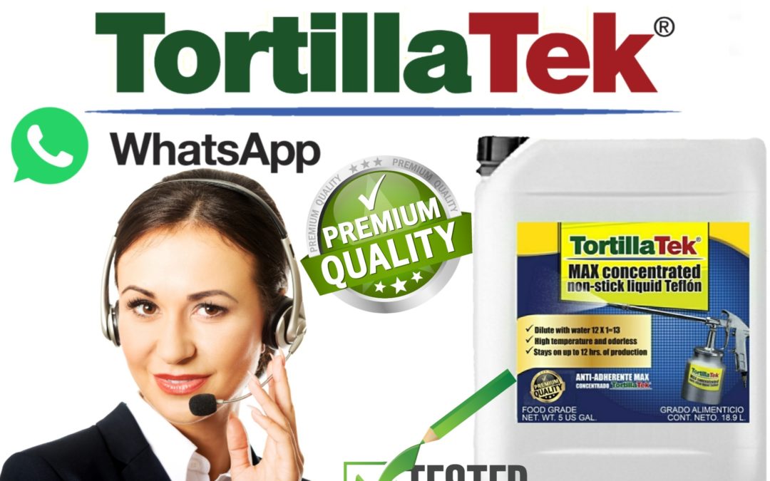 TortillaTek® MAX concentrated non-stick liquid teflón for sale. ANTI-ADHERENTE TortillaTek® MAX concentrado.