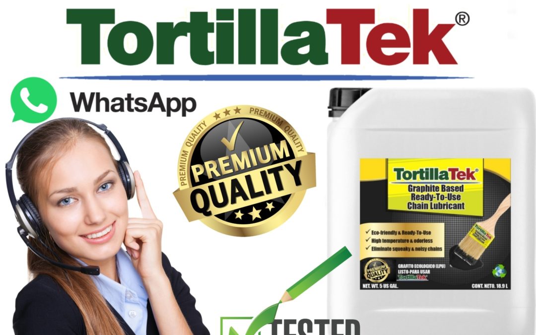 TortillaTek® Graphite based Ready-To-Use oven chain lubricant for sale. GRAFITO TortillaTek® Listo-Para-Usar.
