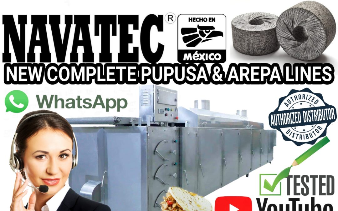 Navatec® pupusa & arepa manufacturing line/oven for sale.