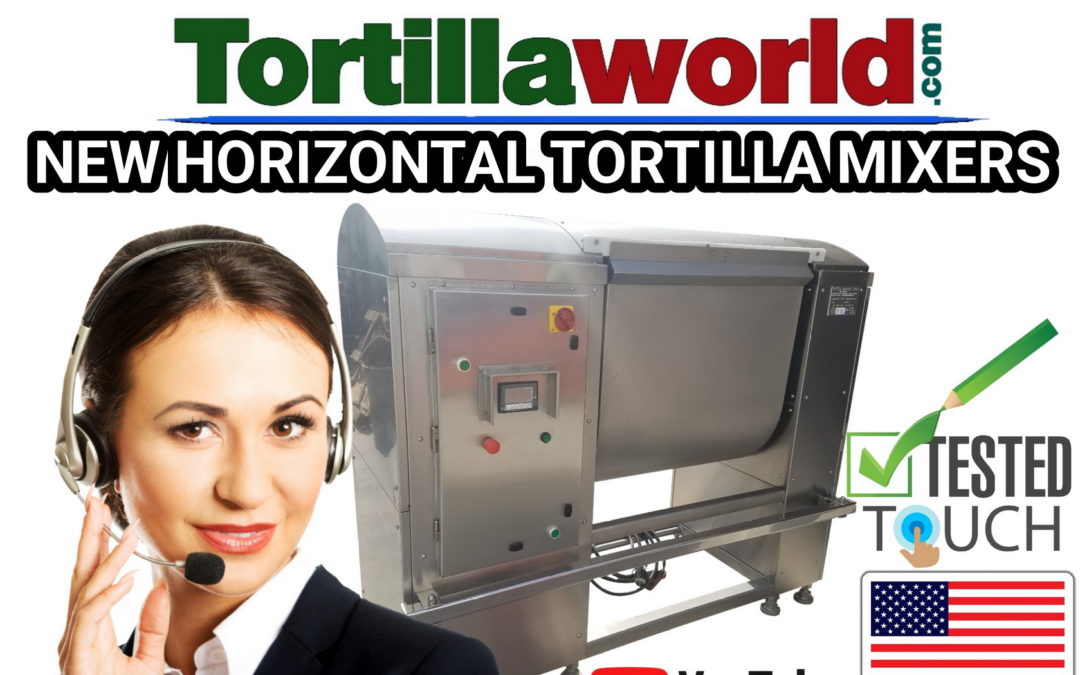 New horizontal tortilla mixers for sale.