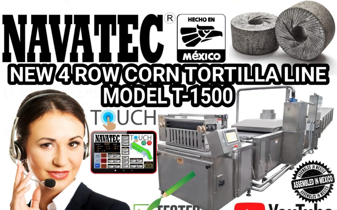 Navatec® complete corn tortilla line model T-1500 for sale.