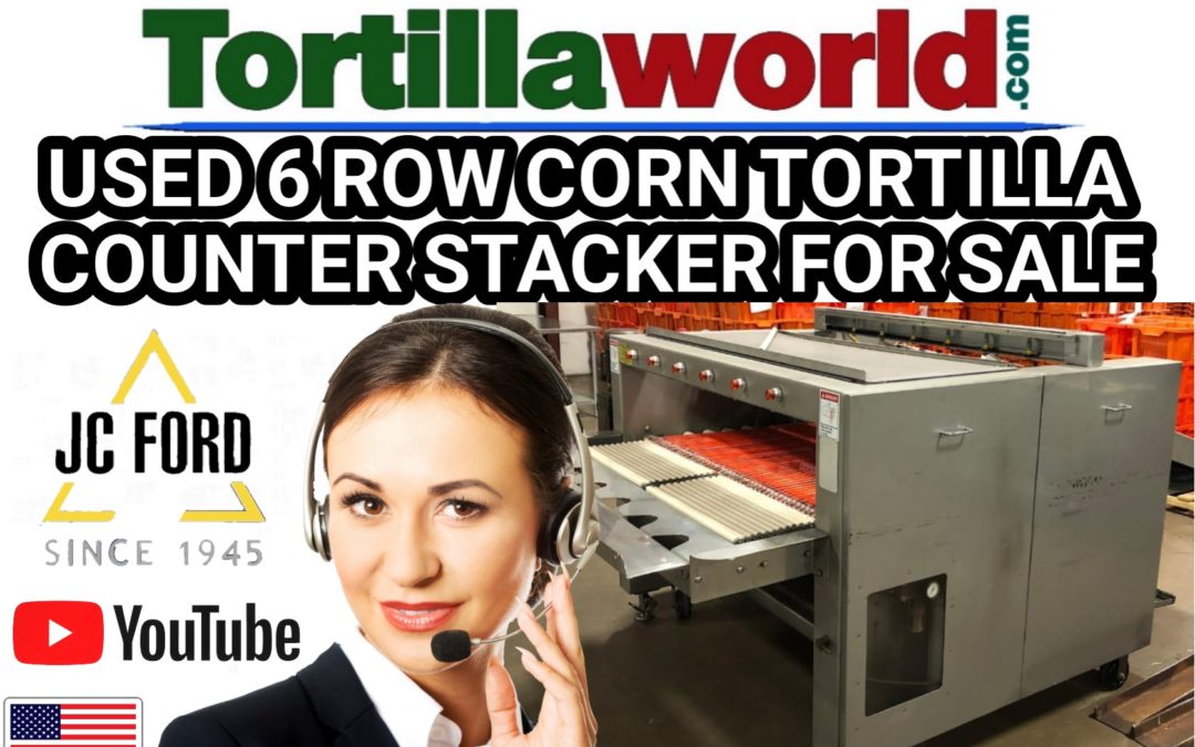 Used JC Ford corn tortilla 6 row counter stacker for sale.