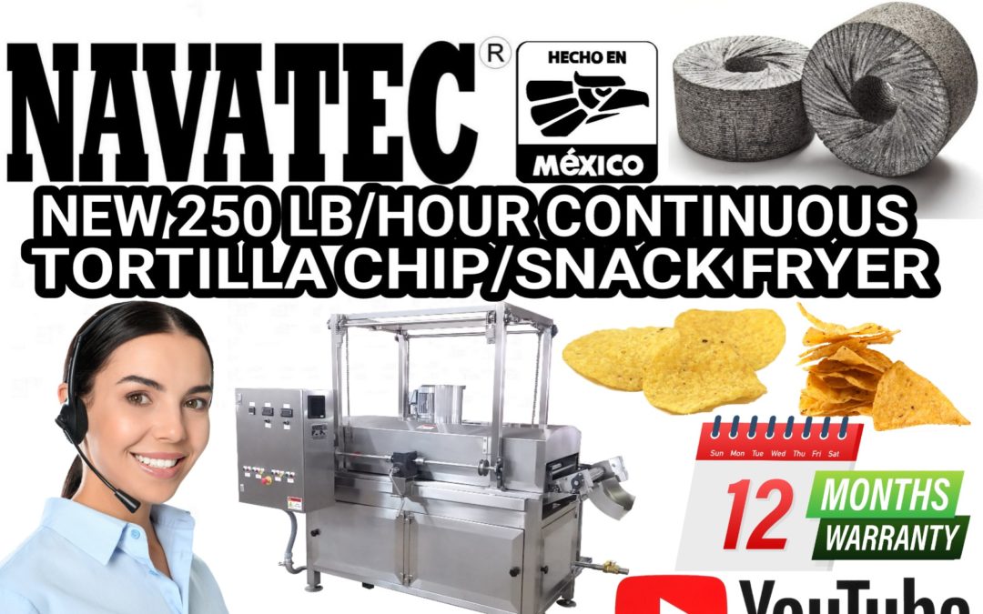Navatec® In-store style continuous tortilla chip fryer for sale.