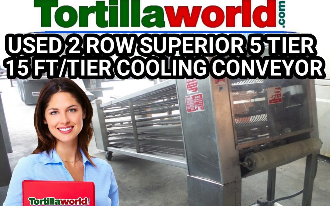 Used 2 row Superior 5 tier cooling conveyor for sale.