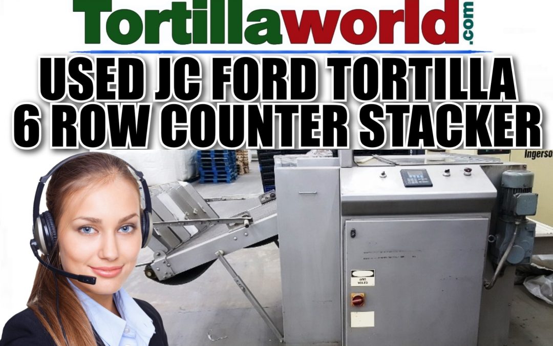 Used JC Ford 6 row tortilla counter stacker for sale.