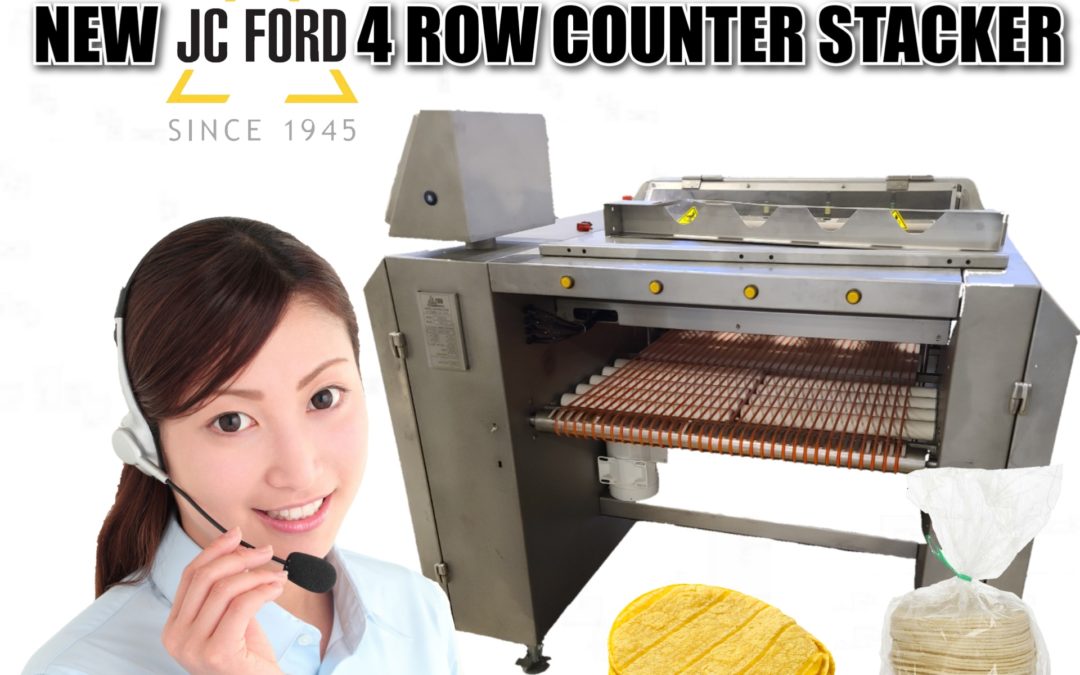 New JC Ford corn tortilla 4 row counter stacker for sale.