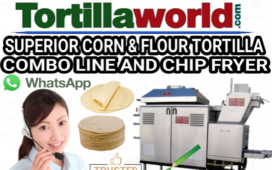 Complete Superior used corn & flour tortilla combo line with fryer for sale