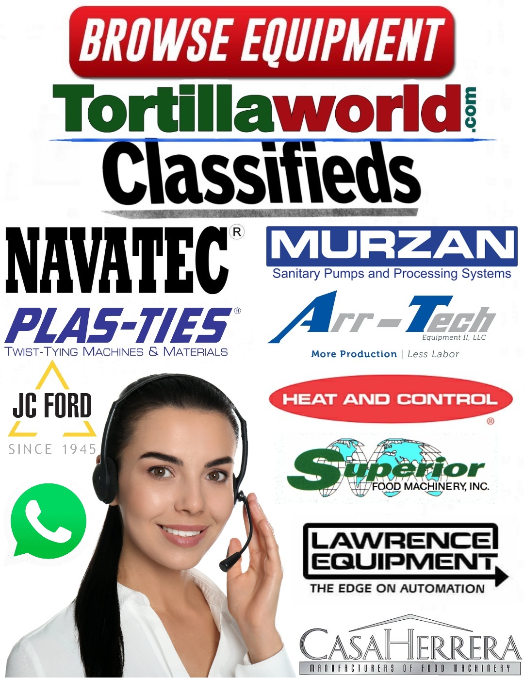 Since 2012 Tortillaworld.com™ has been building a growing reputation in the tortilla, wraps, flat-bread, chapatti & snack Industry of having the world's largest on-line selection of new & used tortilla manufacturing equipment made in the USA and offering Ingredients, lubricants & replacement parts viewed monthly by thousands of tortilla Industry decision makers & professionals worldwide