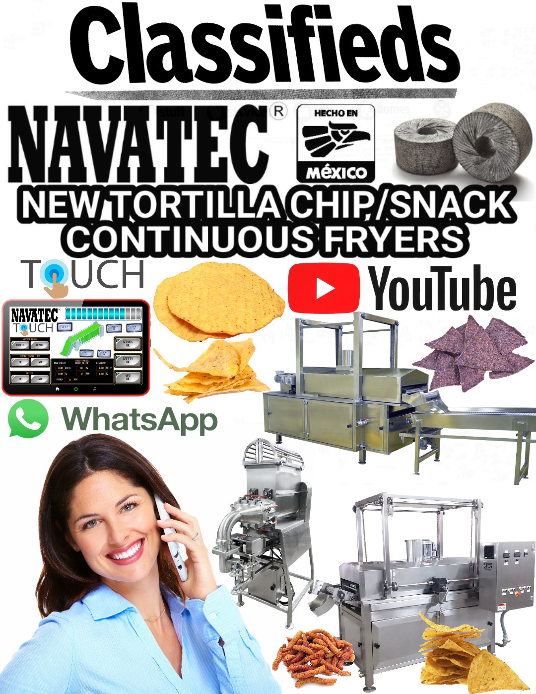 New Navatec® tortilla chip & snack fryers sold in the US exclusively by Tortillaworld.com™, Navatec® Simply "The best of made in Mexico, Period"